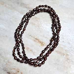 😍925 Bronze 52" Baroque Pearl Necklace😍 NWOT